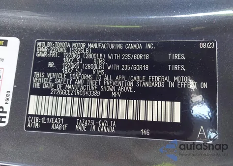 2024 Lexus Nx 350 Premium from USA, damaged, VIN 2T2GGCEZ1RC043389